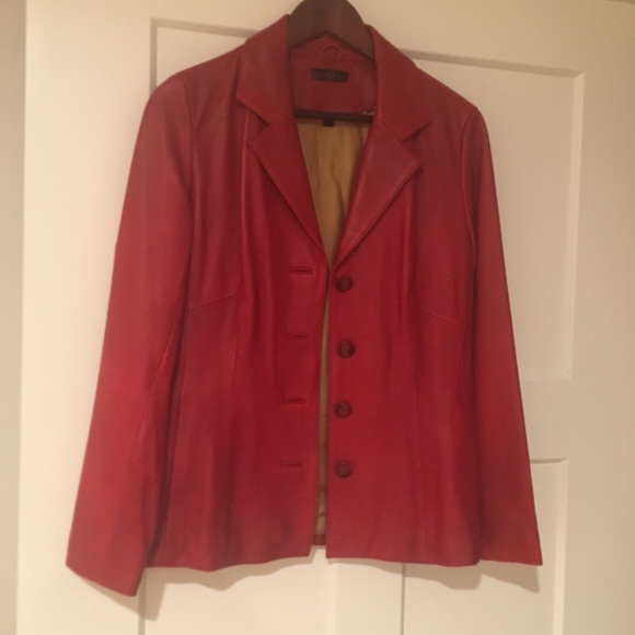 Leather red jacket - Picture 2 of 3
